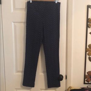 Navy blue textured pants